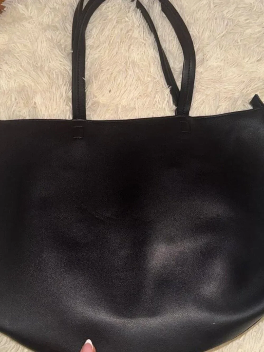 Black Leather Tote Bag